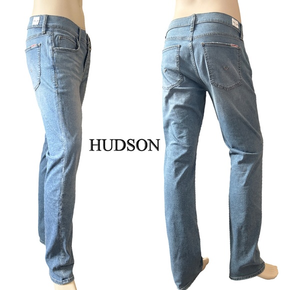 Hudson Byron Denim Jeans Slim Cut Straight Leg Zip Fly 5-Pocket Pants Dungaree - Picture 14 of 16
